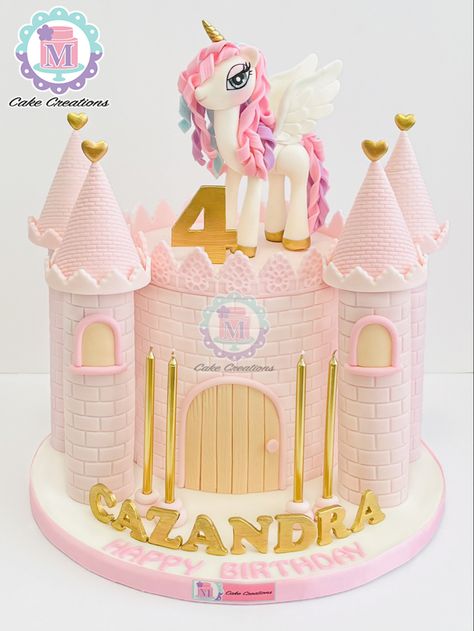 Unicorn Castle Cake, Castle Cakes For Girls Birthday, Cakes Without Fondant, Castle Cakes, Unicorn Castle, Castle Birthday Cakes, Castle Cake Topper, Elsa Cake, Princess Castle Cake