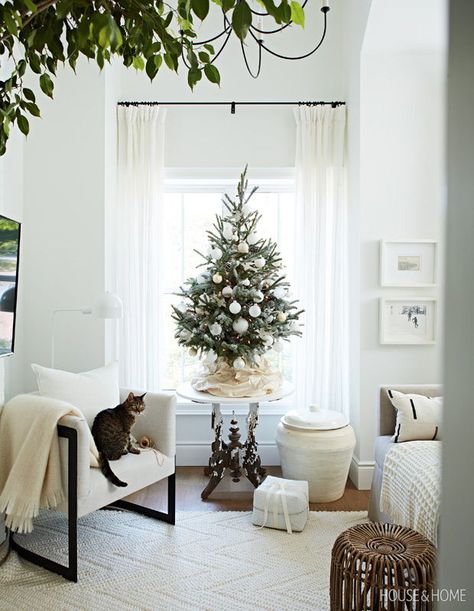 Small Space Christmas Tree, Small Christmas Trees Decorated, Christmas Decorations Apartment, Christmas Apartment, Colonial Decor, Tabletop Christmas Tree, Christmas Tree Inspiration, Small Christmas Trees, Beautiful Christmas Trees