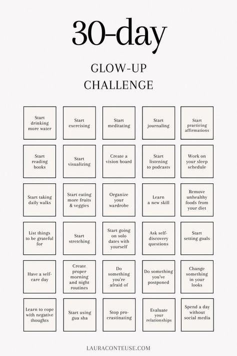 When you're looking for personal growth tips, you're probably looking for a 30-day glow-up challenge to learn how to glow up in a day. I'll talk about a one-month glow-up challenge. I gathered some self care ideas, also known as a glow up plan or a glowup checklist. Learn more about a better me challenge that shows you how to glow up in 30 days. Also known as a 30-day self-development challenge or a 30-day personal development challenge. 15 days glow up ch Glow Up In A Day, Glow Up In 30 Days, Better Me Challenge, Glowup Checklist, Glow Up Plan, Glow Up Challenge, A Better Me, Better Me, Losing 40 Pounds