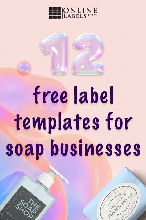 Top off your handmade soaps with a high-quality product label. Check out these professional label templates you can use [for free] to grow your small business. Soap Labeling Ideas Packaging Design, Soap Labels Printables Free, Soap Label Template, Hand Soap Labels Free Printable, Labels For Soaps Free Printable, Free Label Templates Printables, Diy Soap Labels Free Printable Homemade, Cricut Soap Box Templates Free, Handmade Soap Labels