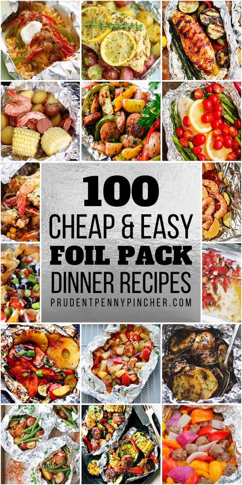 Have an easy, mess-free meal with these foil pack dinner recipes. Whether you are looking for foil packets for the oven or for the grill, there are plenty of cheap and easy foil packet meals to choose from. Healthy Foil Packets For The Grill, Grilling Packets Foil, Grilled Camping Meals, Hobo Packs On Grill, Easy Foil Packet Meals Grill, Grill Foil Packet Meals Chicken, Grilled Packets Foil, Quick Meals On The Grill, Tin Foil Dinners On Grill