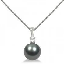 Diamond & Tahitian Black Pearl Solitaire Pendant 14K White Gold 10-11mm Classic Pearl Jewelry, Black Pearl Jewelry, Black Pearl Pendant, Black Pearl Ring, Diamond Drop Pendant, Fine Pearl Jewelry, Tahitian Pearl Pendant, The Black Pearl, Diamond Bracelet Design