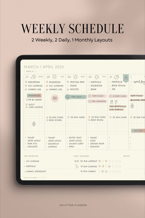 Dated Weekly Schedule Focused Essential planner for ipad Goodnotes Study Planner Printable Free, Free Weekly Planner Templates, Planner Weekly Layout, Planner Online, Retirement Planner, Simple Weekly Planner, Digital Planner For Goodnotes, 2024 Travel, Planner For Goodnotes