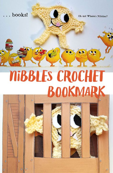 Nibbles the Book Monster Crochet Bookmark Pattern - CUTEST! Nibbles The Book Monster, Back To School Crafts For Kids, Book Monster, Usborne Books Party, Making Yarn, Monster Crochet, Monster Activities, Bookmark Pattern, Monster Craft