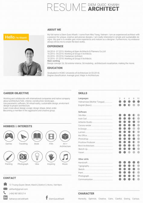 Architecture Portfolio | Diem Quoc Khanh on Behance Architectural Job Portfolio, Cv Architecture Design, Architecture Cv Design Creative Cv, Architecture Student Resume, Cv Architecture, Architectural Cv, Behance Architecture, Architecture Resume, Architect Portfolio Design