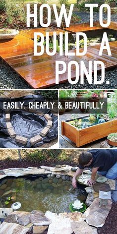 Building A Pond With Waterfall, Building A Pond Diy, Small Backyard Ponds Diy, Diy Ponds Backyard Simple Cheap, Diy Ponds Backyard Simple, Build A Pond, Diy Ponds Backyard, Building A Pond, Goldfish Pond