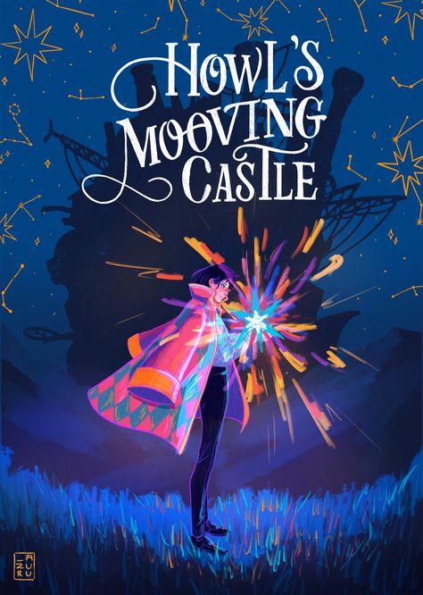 How's Moving Castle, Howl's Moving Castle Book, Howl's Moving Castle Poster, Howls Moving Castle Wallpaper, Castle Movie, Howls Moving Castle Art, Colour Pages, Colour Pencil Drawing, Studio Ghibli Poster