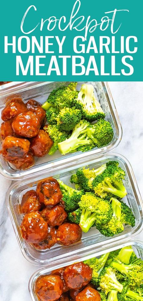 Bbq Crockpot Meatballs, Garlic Crockpot, Bbq Crockpot, Crockpot Meatballs, Healthy Lunch Meal Prep, Dinner Meal Prep, Work Meals, Easy Healthy Meal Prep, Health Dinner