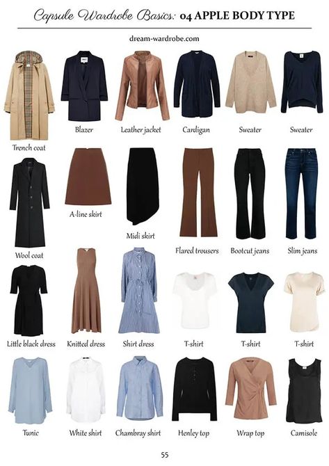 A Comprehensive Guide to the Apple Body Shape Apple Shaped Capsule Wardrobe, Outfit Ideas For Apple Body Shape, Winter Outfits Apple Shape, Style Apple Shape Body Types, Capsule Wardrobe Apple Body Shape, Styling Apple Body Shape, Apple Shape Capsule Wardrobe, How To Dress Apple Shape Plus Size, Dressing For Apple Body Type