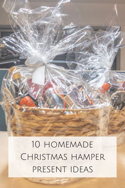 Ten homemade Christmas hamper present ideas Christmas Hamper Ideas Homemade, Diy Christmas Hampers, Christmas Food Hampers, Hamper Diy, Hampers For Men, Xmas Hampers, Homemade Gift Baskets, Hamper Ideas, Christmas Gift Hampers