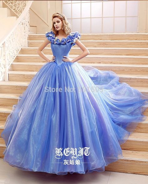 Cinderella Fancy Dress, Cinderella Quinceanera Dress, Wedding Dress Cinderella, Cinderella Dress, Quinceanera Dresses Blue, Wedding Dresses Cinderella, Quince Dress, Fancy Costumes, Blue Ball