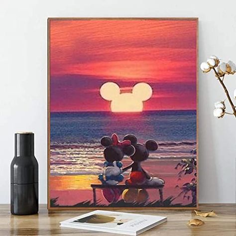 Disney Acrylic Painting, Disney Sunset, Beach Acrylic Painting, Disney Canvas Paintings, Disney Painting, Beach Canvas Paintings, Home Decor Paint, Disney Canvas Art, Disney Canvas