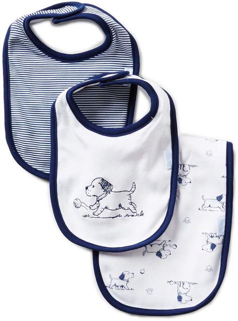 Little Me Puppy Printed/Solid Bibs & Burpcloth Three-Piece Set Baby Boy Registry, Best Baby Bibs, Mom Bear, Toile Print, Baby Boy Bibs, Kids Gear, Boy Accessories, Burp Cloth, Baby Gift Sets