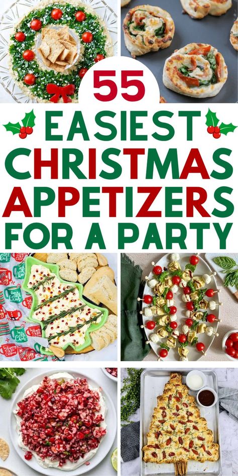 easy christmas recipes appetizers diy Christmas Party Appetizers, Christmas Party Finger Foods, Christmas Eve Appetizers, Easy Christmas Appetizers, Xmas Appetizers, Potluck Appetizers, Christmas Party Menu, Christmas Party Snacks, Easy Christmas Party