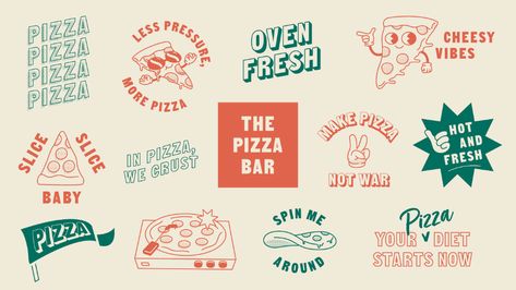 The Pizza Bar on Behance Pizza Sign, Pizza Poster, Pizza Branding, Pizza Logo, Pizza Art, Pizza Bar, Pizza Design, Design Restaurant, Pizza Restaurant