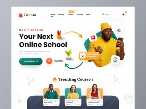 Dribbble Web Design, Web Design 2022 Trends, Educational Websites Design, Web Design 2022, School Web Design, Web Design School, Web Design Inspiration Layout, Desain Ux, Agency Web Design