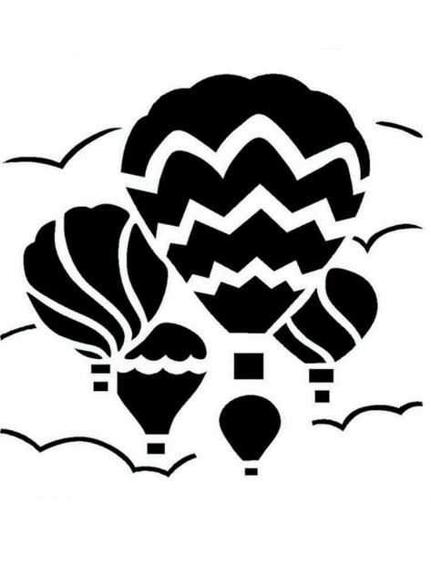 Imagination Crafts, Stencil Templates, Silhouette Stencil, Stencil Patterns, Scroll Saw Patterns, Hot Air Balloons, Stencil Template, Air Balloons, Stained Glass Patterns