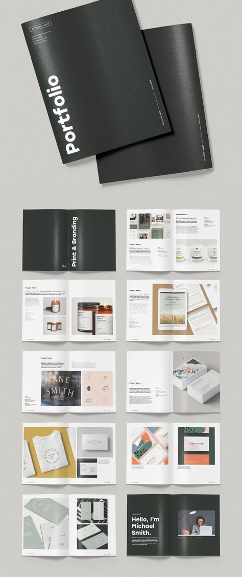 Minimalist Portfolio Brochure Template with Bold Typography Portfolio Design Layouts, Portfolio D'architecture, Design Portfolio Layout, Indesign Portfolio Template, Graphic Design Portfolio Book, Indesign Portfolio, Layout Portfolio, Product Catalog Template, Template Portfolio