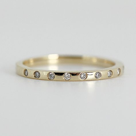 Thick Gold Wedding Band With Small Diamonds, Flush Diamond Wedding Band, Flush Set Diamond Band, Wedding Band Diamonds All Around, Flush Set Wedding Band, Gold Wedding Bands With Diamonds, Thick Gold Wedding Band, Diamond Stacking Band, Thick Wedding Bands