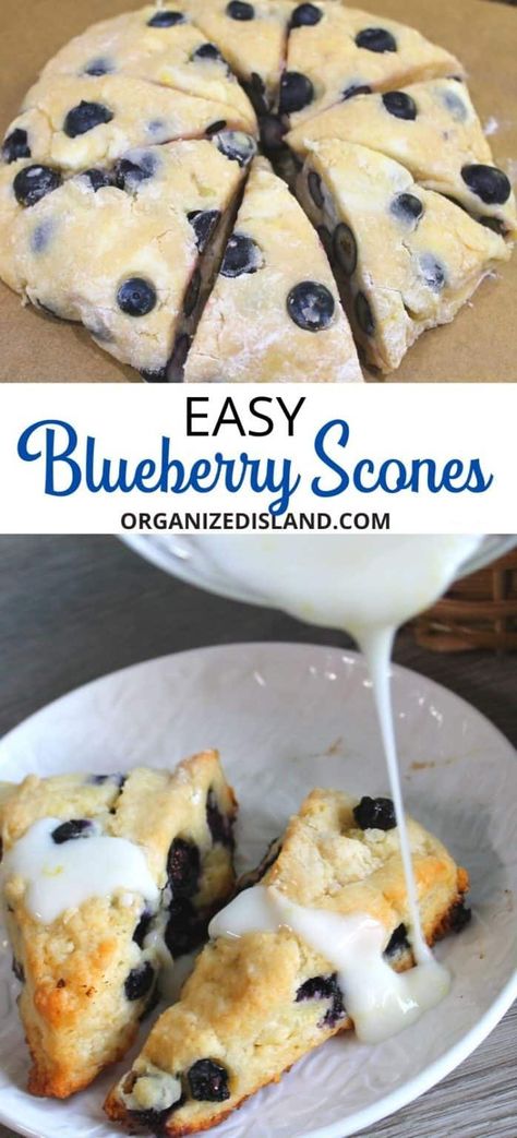 This easy Blueberry Scones recipe is so easy to make and is a wonderful way to enjoy the season. Made with fresh blueberries. Blueberry Easy Recipes, Maple Oatmeal Scones Ina Garten, Blueberry Dessert For Two, Food With Blueberries, Blueberry Lemon Scones Easy, Best Blueberry Scones Recipe Ever, Blueberry Scones With Sour Cream, What Can You Make With Fresh Blueberries, Fresh Blueberry Desserts Easy