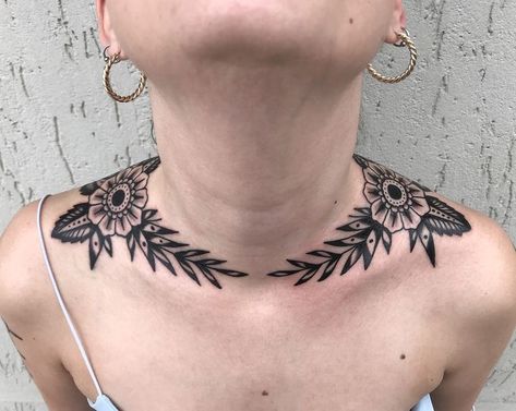 Collar Tattoo, Tato Tradisional, Dragons Tattoo, Filipino Tattoos, Cool Chest Tattoos, Chest Tattoos, Chest Tattoos For Women, Initial Tattoo, Arrow Tattoo