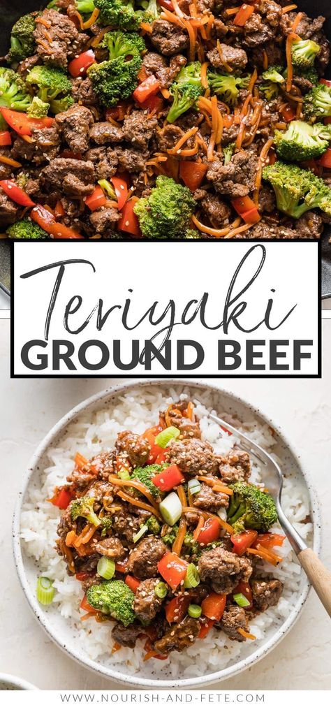 Teriyaki Ground Beef, Rice With Noodles, Ground Beef Stir Fry, Recipe Ground Beef, Ground Beef And Broccoli, Fried Rice Recipe Easy, Ground Beef Rice, Beef Stir Fry Recipes, Ground Beef Recipe