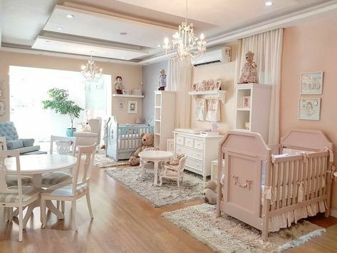 Twin Nursery Room, Twin Baby Rooms, Luxury Baby Room, Cozy Baby Room, Luxury Nursery, Baby Room Themes, Girl Nursery Room, Nursery Room Design, Baby Room Inspiration