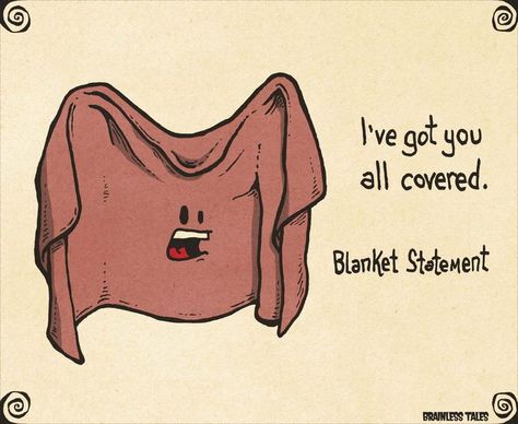 Blanket Statement Blanket Quotes Funny, Making Conversation, Blanket Quotes, Animated Objects, Big Pun, Punny Puns, Weighted Blankets, Cute Puns, Old Comics