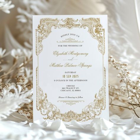 Princess Diaries Invitation, Regal Wedding Invitations, Royal Ball Invitation, Regal Wedding Theme, Victorian Wedding Theme, Royal Style Wedding, Wedding Theme Gold, Wedding Invitations Royal, Wedding Card Elegant