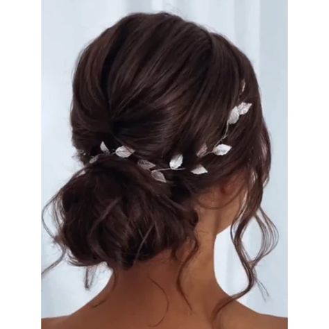 Faster shipping. Better service Wedding Hairstyles And Makeup, Silver Wedding Hair Accessories, Bridesmaid Hair Inspo, Bride Wedding Hair, Vine Headband, Gold Hair Piece, Prom Hair Medium, Leaf Headpiece, Wedding Hairstyles Bridesmaid