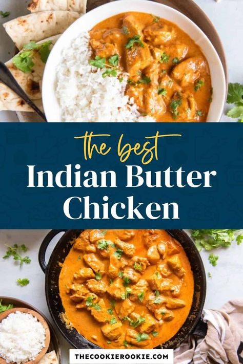 If you've always wanted to make a curry, this Indian butter chicken recipe is for you! This sweet, buttery chicken is easy and delicious. Easy Marry Me Chicken, Indian Butter Chicken Recipe, Marry Me Chicken Pasta, Chicken Recipe Easy, Butter Chicken Recipe Indian, Marry Me Chicken Recipe, Marry Me Chicken, Indian Butter Chicken, The Cookie Rookie