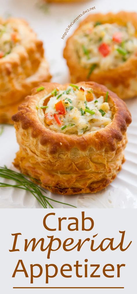 Ideas For Appetizers, Crab Imperial, Crab Appetizer, Cheese Appetizer, Fancy Appetizers, Elegant Appetizers, Seafood Appetizers, Crab Recipes, Finger Food Appetizers