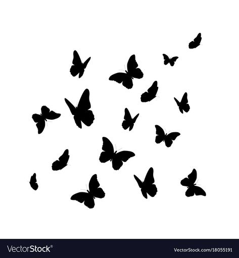 Butterfly Tattoo Stencil, Silhouette Butterfly, Butterfly Vector, Butterfly Sketch, Butterfly Silhouette, Tattoo Outline Drawing, Silhouette Tattoos, Simple Butterfly, Flower Silhouette