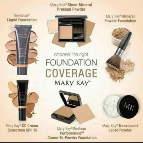 Mary Kay has so many different options for foundations to match the coverage your wanting to achieve. Let me know how I can help you achieve the perfect one today! Mary Kay Ash Quotes, Cream To Powder Foundation, Mary Kay Foundation, Mary Kay Marketing, Mary Kay Ash, Face Tips, Mary Kay Timewise, Mary Kay Business, Beauty Consultant