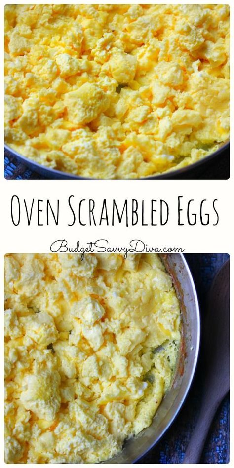 BEST Scrambled EGGS Ever! My family ate 12 eggs in under 10 minutes - the fluffiest scrambled eggs ever! Gluten free and anyone can make this recipe - Oven Scrambled Eggs Recipe Crockpot Scrambled Eggs, Oven Scrambled Eggs, Eggs Lunch, Easy Scrambled Eggs, Breakfast Eggs Scrambled, Best Scrambled Eggs, Scrambled Eggs With Cheese, Fluffy Scrambled Eggs, Scrambled Eggs Recipe