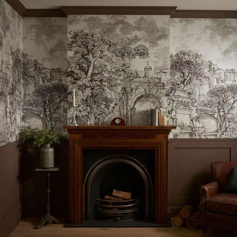 Graham & Brown's wallpaper of the year 2025 | Ideal Home Interior Design Mural, Latest Wallpaper Designs, Ideal Home Magazine, British Paints, Firework Painting, Latest Wallpaper, Custom Photo Wallpaper, Striped Tile, Colour Trend