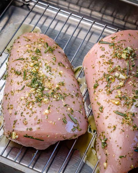 Turkey breast covered in herbs on roasting rack Best Moist Turkey Breast Recipe, Roast Turkey Breast Recipes Bone In, Turkey Breast Recipes, Boneless Turkey Breast, Cooking Turkey Breast, Maple Mustard, Turkey Glaze, Oven Roasted Turkey, Turkey Breast Recipe