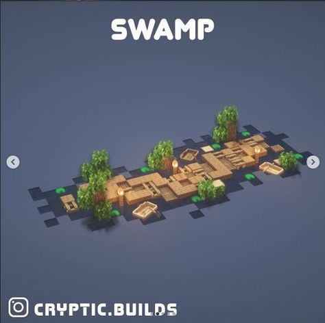 Swamp Path Minecraft, Mincraft Idea Houses Swamp, Minecraft Swamp Witch House, Minecraft Swamp Build Ideas, Minecraft Bayou House, Terraform Minecraft, Minecraft Houses Swamp, Swamp Base Minecraft, Path Designs Minecraft