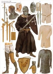 MA - 13th Century Arms & Armor http://www.infohow.org/war-weapons-military/armor-uniform-insignia/ma-13th-century-arms-armor/ #militarydesign #militaryuniforms #military Norman Warrior, Portfolio Model, Medieval Aesthetics, Knights Hospitaller, Warriors Illustration, Crusader Knight, Historical Warriors, High Middle Ages, Military Armor