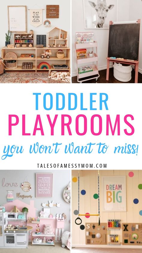 Toddler Playroom Ideas You Won't Want to Miss - Tales of a Messy Mom Toddler Play Rooms, Toddler Playroom Ideas For Boys, Playroom Ideas For Boys, Toddler Playroom Ideas, Small Playroom, Diy Playroom, Montessori Playroom, Play Rooms, Boys Playroom