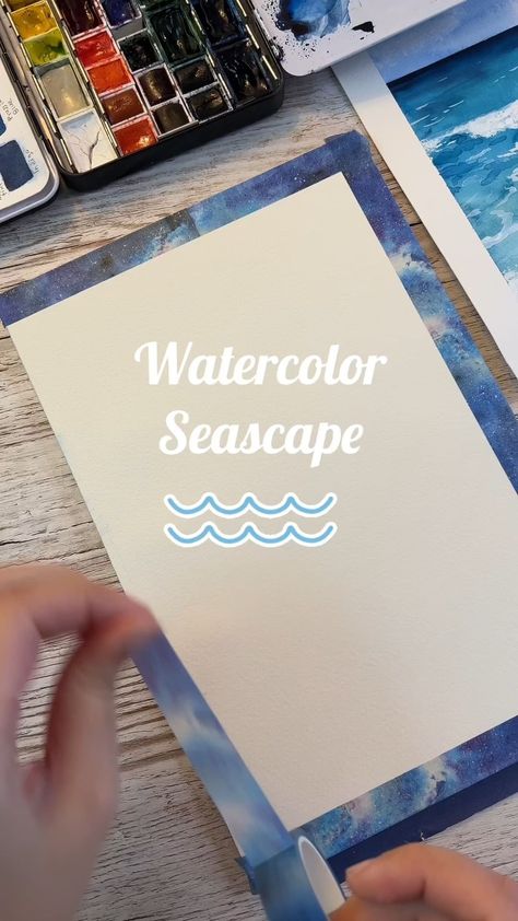 Jim Wildman | Dive into the serene world of seascape watercolor painting with my top tip! 🌊🎨 Unleash your creativity and learn how to capture the beauty… | Instagram Paint A Seascape, Water Colour Art Landscape, Watercolor Seascapes, Seascape Watercolor, Ocean Landscape Painting, Watercolor Pencil Art, Watercolour Cards, Watercolor Scenery, Seascapes Art