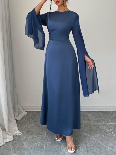 Jewish Women Outfit, Gala Dress Modest, Long Modest Prom Dresses, Mid Dress Outfit Classy, Modest And Elegant Dresses, Modest Fairytale Dress, Modest Long Dress, Free Long Gown, Long Sleeve Dress Formal Classy