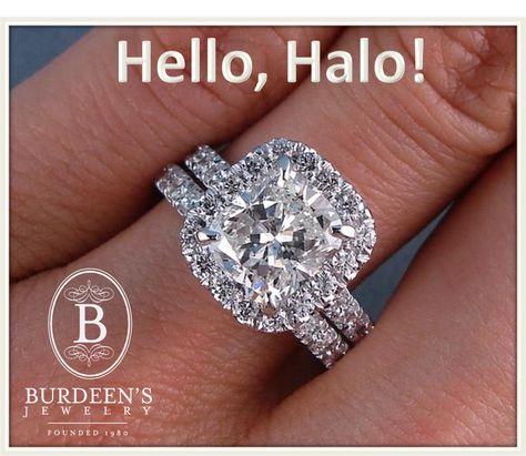 Round Engagement, Diamond Wedding Rings Sets, Cushion Cut Diamonds, Put A Ring On It, Dream Ring, Bridal Sets, Diamond Wedding Rings, Wedding Ring Sets, Cushion Cut