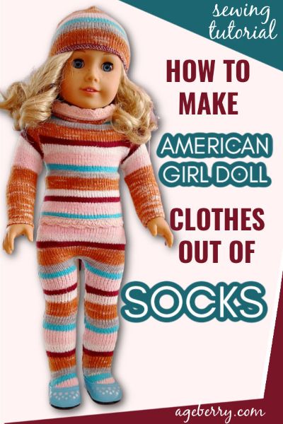 What can I make from a pair of socks? Doll Clothes From Socks, American Girl Doll Clothes Patterns Free, Making Doll Clothes, Diy American Girl Doll Stuff, Diy American Girl Doll Clothes, American Girl Clothes Patterns, Diy Doll Clothes, Girls Clothes Sewing, Creative Stitches