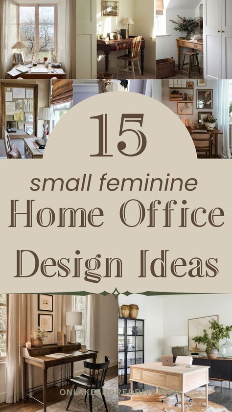 small offices spaces for women Southern Home Office Ideas, Female Study Room Home Office, Cute Simple Office Ideas, Small Home Office Ideas For Women Modern, Small Feminine Home Office Ideas, Windowless Home Office, One Wall Office, Home Office On A Budget Ideas, Bedroom To Office Conversion