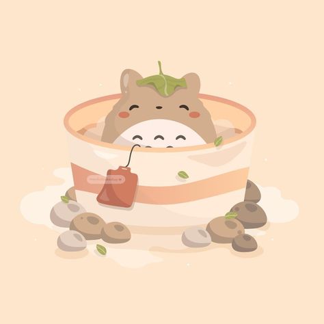 Get To Know Me Questions, Totoro Art, Tea Bath, Hello Sticker, Studio Ghibli Characters, Ghibli Artwork, Studio Ghibli Art, Ghibli Art, Cute Cartoon Drawings