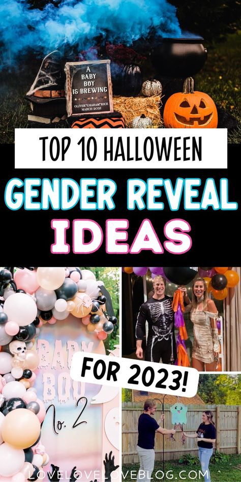 Halloween gender reveal ideas. October Gender Reveal Ideas, October Gender Reveal, Halloween Gender Reveal Ideas, Gender Reveal Food, Fall Gender Reveal, Pumpkin Gender Reveal, Halloween Gender Reveal, Fall Pregnancy, Gender Reveal Unique