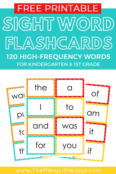 Free Printable Sight Word Flash Cards to help kids learn to read - The Many Little Joys Free Printable Sight Words Flashcards, Sight Words Cards Free Printable, 1st Grade Sight Word List Free Printable, High Five Sight Words, Sight Words Prek, Grade 1 Sight Words Free Printable, Montessori Sight Words Free Printable, Sight Words Flash Cards Free Printables, Sight Word Cards Free Printable