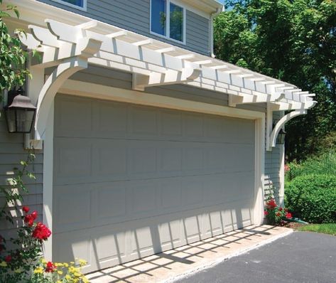 Garage Door Trellis, Garage Arbor, Garage Trellis, Door Trellis, Traditional Window Treatments, Walpole Outdoors, Door Pergola, Trellis System, Garage Pergola