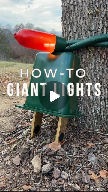 Mary Beth Wilhelm on Instagram: "DIY giant set of string lights! 🤩 Looking for an outdoor Christmas display that will make a huge impact? These oversized Christmas lights are it!!!!!🎄  I wouldn’t call this the cheapest DIY I’ve ever shared 😅 but here are the materials used if you decide to recreate! (I’ve also linked everything including the oversized ornaments in my @shop.ltk in my bio)  The original DIY comes from Paige Hemmis for the @hallmarkchannel in 2016  Materials used:  8 6 ft adhesive foam piping  Outdoor LED string lights (ONLY USE LED. THEY WILL NOT PRODUCE HARMFUL HEAT!) Small trash bin to make giant plug  1 piece of birch wood to make the base of plug 2 pieces of birch wood for the prongs Gold and black acrylic paint for the birch wood prongs (you can also cut circle holes Oversized Christmas Lights, Outdoor Christmas Display, Diy Christmas Yard Decorations, Oversized Ornaments, Outdoor Christmas Decorations Yard, Outdoor Christmas Diy, Giant Christmas Ornaments, Christmas Lights Outside, Diy Christmas Lights